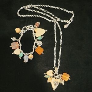 Brighton Silver Necklace with Multicolor Charms